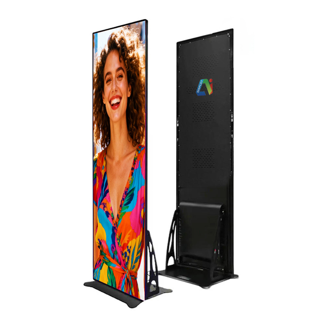 High Quality 640*1920mm P2 Digital HD Poster LED Display Foldable Stand Floor Cabinet Column Installation Led Display Screen