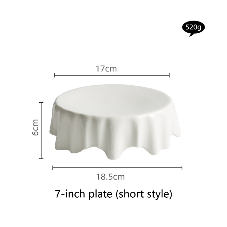 Plato de 7 pulgadas (estilo corto) - Blanco
