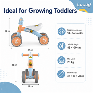 Vélo d'équilibre pour enfants Luddy B.Duck, jouet à roulettes 4 <span class=keywords><strong>roues</strong></span>, trotteur pour tout-petits, pneus EVA silencieux, siège en cuir PU, tricycle sécurisé pour 1-<span class=keywords><strong>3</strong></span> ans - Product Image 6