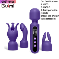Wand-Vibrator-Set LCD-Massagestab mit 3 Aufsätzen Klitoris G-Punkt Stimulator Paar Erwachsenen-Sexspielzeug Vibrator für Frauen