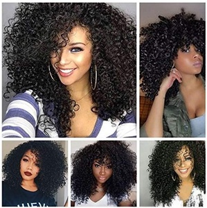 วิกผมสไตล์ยุโรปอเมริกันแบบเส้นผมพันกันเหมือนจริง แฟชั่น<span class=keywords><strong>ผู้หญิง</strong></span> ผมสั้นหยิก ทนความร้อนสูง ทรงมัลเล็ต ลอนเล็ก - Product Image 2