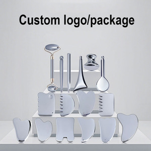 Ensemble de planches Gua Sha et rouleaux de jade en térahertz personnalisés en gros – Masseur facial en pierre de térahertz naturelle pour lifting du <span class=keywords><strong>visage</strong></span> et soins de la peau - Product Image 1
