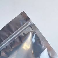 Pochette autoportante semi-transparente semi-métallisée anti-humidité et anti-poussière en AL argenté réutilisable avec fermeture éclair et façade transparente