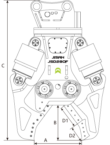 কোমাটাসু এক্সোয়াটার PC200 PC210 জন্য ধ্বংসাবশেষ সরঞ্জাম হাইড্রোলিক কংক্রিট পেষণকারী 4