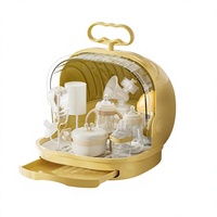 Égouttoir de rangement en plastique anti-poussière avec couvercle, non pliable, pour ustensiles et biberons de bébé, type moderne minimaliste sur pied