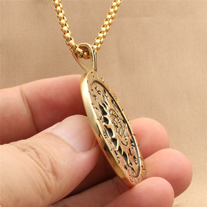 Yunnique-collar con colgante del zodiaco de acero inoxidable para hombre, diseño del sol con doce constelaciones, joyería de moda 280494 - Product Image 3