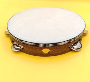 Wholesale Percussion Instruments Black Walnut Color 8 Inch Tambourines Hand <b>Drums</b> for Sale - Product Image 4