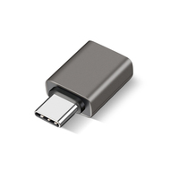 Adaptor Mini USB-A Female ke Type-C Male Konduktor Tembaga Berlapis Timah Selubung PVC untuk Ponsel Komputer-Pengisian Daya 3A Logo Kustom