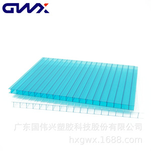 Gwx Hollow Polycarbonate Sheet 10mm Double Layer Transparent For Sunroom Light Transmission - Product Image 1