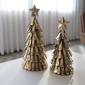 New Phong Cách Kim Loại Sắt Vàng Vòng Cơ Sở Bảng Top Cây Giáng Sinh Trang Trí Kim Loại Vật Liệu Sắt Cây Giáng Sinh - Product Image 4