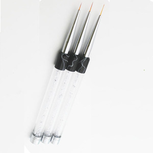 Ensemble de 3 pinceaux à ongles avec manche en strass blanc, pinceaux de précision pour la peinture, pour la décoration de la manucure - Product Image 1