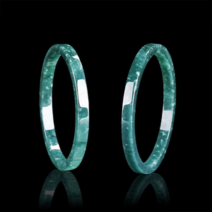 Natural Genuine A-grade <b>Silver</b> Flower Children's <b>Bangles</b> Blue Water Hand <b>Bracelet</b> Ice-grade Jade - Product Image 3