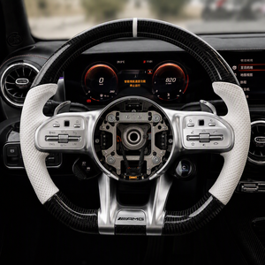 พวงมาลัยคาร์บอนไฟเบอร์มันวาวใส่ได้กับ Mercedes Benz C43 C63 E63 S63 S65 G63 W205 W212 W217 W218 <span class=keywords><strong>W222</strong></span> W221 <span class=keywords><strong>AMG</strong></span> - Product Image 3