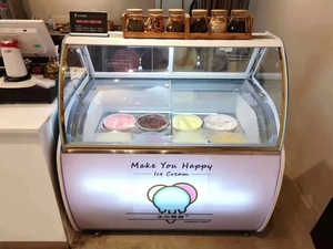 <span class=keywords><strong>Vetrina</strong></span> per gelato di alta qualità/<span class=keywords><strong>vetrina</strong></span> personalizzata per gelato 10 padelle Display congelatore macchina per congelatore per ghiaccioli - Product Image 6