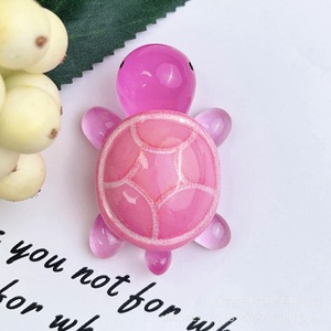 50Mm lumineux Mini tortue mignon gelée couleur Fluorescent bijoux accessoires acrylique charme - Product Image 3