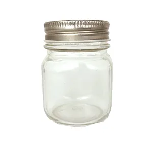 Barattolo in Vetro Quadrato da 150ml 5oz per Dessert, Marmellata, Alimenti, con Tappo in Metallo per Conservare Cibo per Bambini, Torte, Latte, Biscotti - Product Image 1