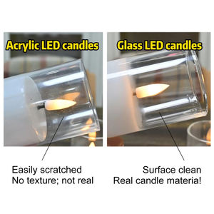 Mermei's Set of 5 Pillar <strong>White</strong> Glass Led <strong>Candle</strong> for Home Decoration Led <strong>Candle</strong> - Product Image 4