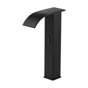 Robinet de <span class=keywords><strong>lavabo</strong></span> automatique sans contact moderne à cascade noire, <span class=keywords><strong>mitigeur</strong></span> chaud et froid à poignée unique pour salle de bain - Product Image 6