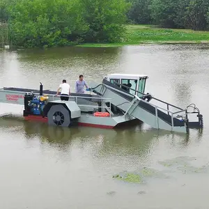 自动水杂草收割机河水漂浮垃圾收集清理船湖风信子收集器机