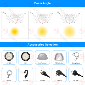 5 năm bảo hành ul ETL <span class=keywords><strong>CE</strong></span> 150lm/W Alu phản xạ 150W 200W 250W IP65 Highbay đèn - Product Image 6