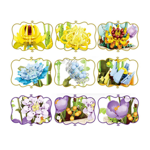 Blocchi di Costruzione in Plastica ABS Fai-da-Te, <span class=keywords><strong>Puzzle</strong></span> 3D, Kit Giocattolo Modello Fiore, Regalo di San Valentino, Fiore Eterno Immortale in Vaso - Product Image 4