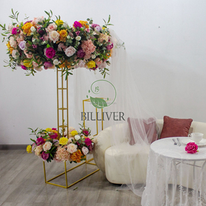 Nouveau style campagnard grande roue floral <span class=keywords><strong>mariage</strong></span> arc <span class=keywords><strong>fond</strong></span> fleur artificielle centres <span class=keywords><strong>de</strong></span> table <span class=keywords><strong>mariage</strong></span> scène décoration <span class=keywords><strong>toile</strong></span> <span class=keywords><strong>de</strong></span> <span class=keywords><strong>fond</strong></span> - Product Image 2