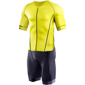Venta al por mayor Pro Team hombres de manga corta Tri Suit Custom Racing Tri Cycling Skin Suit para ciclismo Swim Run - Product Image 5