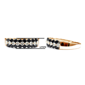 Anillo de Boda de Oro Rosa Sólido de 18K con Diamantes Negros para Mujer, Directo de Fábrica en China, Moderno, para Aniversarios, Compromisos y Fiestas - Product Image 2