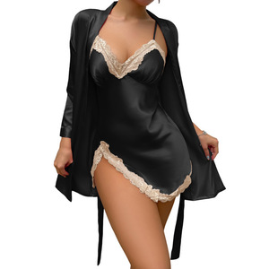 Nouvelle nuisette sexy en satin respirant pour <span class=keywords><strong>femme</strong></span>, style européen et américain, vêtements d'intérieur transfrontaliers - Product Image 5
