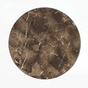 <span class=keywords><strong>Table</strong></span> en marbre pour café et salon de thé Lifepursue, veinée brune, piédestal noir - Product Image 3