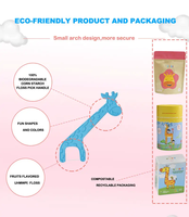 Kinder tandenstokers ecologisch afbreekbaar bamboe houtskool tandenflosspicks grappige fruit smaak giraf design