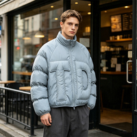 Veste varsity pour homme en tissu PU coupe-vent écologique, imprimé, design oversize, fermeture éclair, streetwear d'hiver