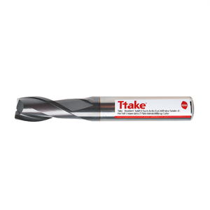 Fraise à queue en carbure monobloc Ttake Standard Ta1400, revêtement Nano TiAlN, hélice 30 degrés, 2 dents, pour usinage de métaux - Product Image 2