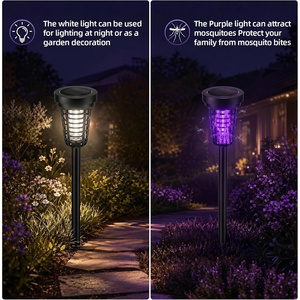 Repelente de Mosquitos <span class=keywords><strong>Solar</strong></span> con Luz LED, Impermeable, para Jardín, Césped, Patio, con Luz Púrpura, Trampa Eléctrica con Estaca - Product Image 4