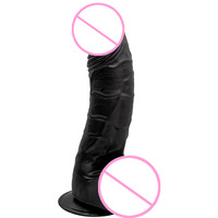 Dildo réaliste en PVC noir de 10 pouces avec ventouse géante pour femmes – Jouet sexuel féminin pas cher
