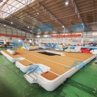 Jeu de sport nautique personnalisé piscines de yacht flottantes gonflables plate-forme de bain de piscine de mer pour bateaux de yacht