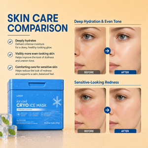 Masque facial Cryo Glace Hydratant et Rafraîchissant pour l'été – Apaise les Coups de Soleil et les Peaux Irritées – Tous Types de Peaux – Marque Privée - Product Image 4