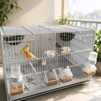 Cage à oiseaux portable empilable à prix d'usine avec support roulant, cages métalliques multicouches pour animaux de compagnie, maisons pour perroquets, canaris, pigeons, élevage