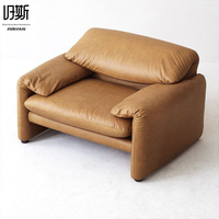 Fauteuil de détente individuel en chenille couleur caramel, design moderne et luxueux, pour la maison, le salon, le bureau, le balcon, l'entrepôt