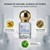 Sérum Liquide Botanique Resserre les Pores avec Acide Hyaluronique, Hamamélis et Centella pour le Contrôle du Sébum du Visage et du Nez 30mL OEM/ODM