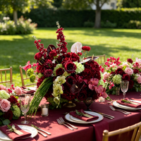 Centre de table floral artificiel vert sauge, orchidée blanche et hortensia, avec vase doré, pour décoration de réception extérieure de mariage