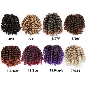 Kısa değnek kıvırmak tığ örgü yumuşak bebek bukleler örgü saç ucuz fiyata jamaican sıçrama tığ örgüler saç