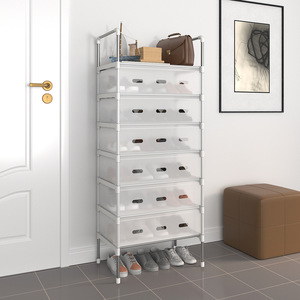 <span class=keywords><strong>Scarpiera</strong></span> Moderna Minimalista in Metallo di Nuovo Stile, Antipolvere, Multistrato, Assemblabile, Economica per Ingressi e Dormitori - Product Image 2