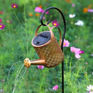 Lampe solaire LED en fer forgé, petite, en forme de bouilloire, éclairage paysager extérieur, éclairage de cour, éclairage suspendu en cascade, réservoir d'arrosage, éclairage de jardin - Product Image 6