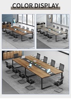 Meja Konferensi Melamin Multi-Fungsi Modern untuk 12 Orang dengan Kaki Aluminium untuk Ruang Rapat Kantor, Rumah Sakit, dan Penggunaan Komersial