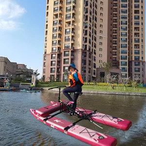 2023 Hot Selling Outdoor Floating Orange Water Bicycle Inflatable Water Bike For 2 Adults