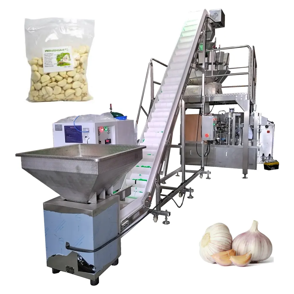 Focus Machinery-máquina de envasado rotativa de bolsas de verduras, producto nuevo 2023, bolsa con cremallera de diente de ajo, sistema de embalaje