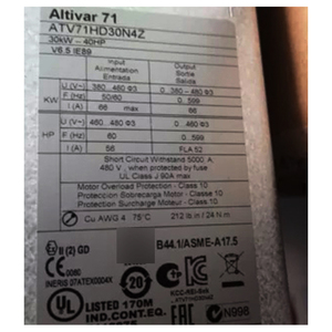 ไดรฟ์ควบคุมความเร็วรอบอุตสาหกรรม ATV71HD30N4Z รุ่นใหม่ ของแท้ 30kW 40HP 380-480V 64dB พร้อมฟิลเตอร์ ควบคุมด้วย PWM รองรับ Modbus - Product Image 5