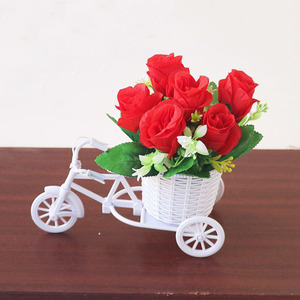 Décoration d'intérieur pour salon, bouquet de fleurs artificielles en soie et plastique, décoration de voiture, petite plante en <span class=keywords><strong>pot</strong></span> pour la maison - Product Image 4