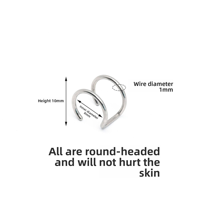 Manchettes d'oreille sans perçage, clips d'oreille croisés à double boucle, faux piercing de cartilage multicolore, boucles d'oreilles clips unisexe, bijoux de fête